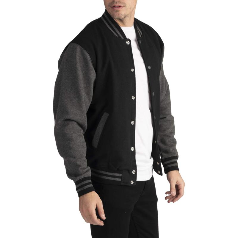 Mens Outerwear | Varsity Jacket In Textured Gabardine Clothing black