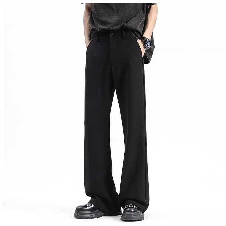 Mens Pants | Wide-Leg Drawstring Pant In Stretch Flannel Clothing black