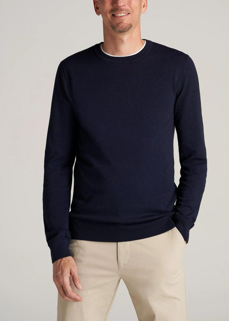 Mens Sweaters + Cardigans | Crewneck Sweater In Regal Wool Clothing Mens