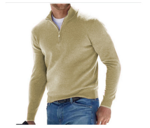 Mens Sweaters + Cardigans | Hilles Quarter-Zip Sweater In Cashmere Clothing baltic melange