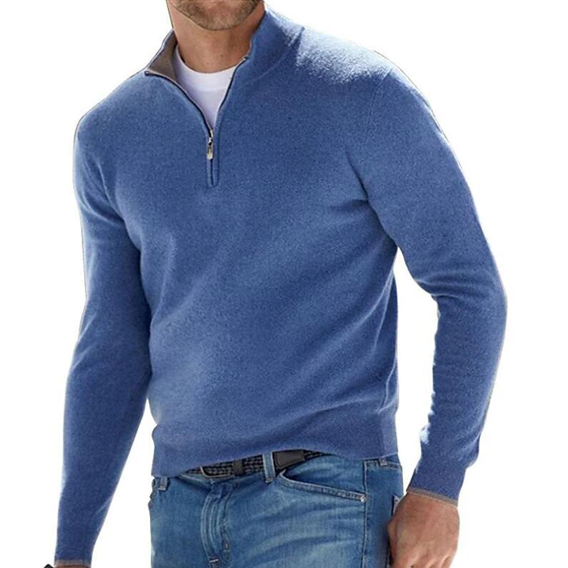 Mens Sweaters + Cardigans | Hilles Quarter-Zip Sweater In Cashmere Clothing baltic