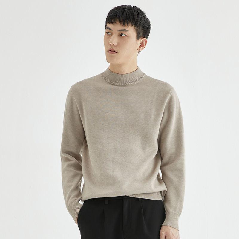 Mens Sweaters + Cardigans | Mock Neck Sweater In Regal Wool Clothing black