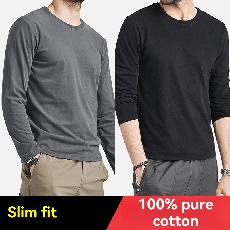 Mens T-Shirts + Polos | Essential Long-Sleeve Tee In Anemone Modal Jersey Clothing hickory