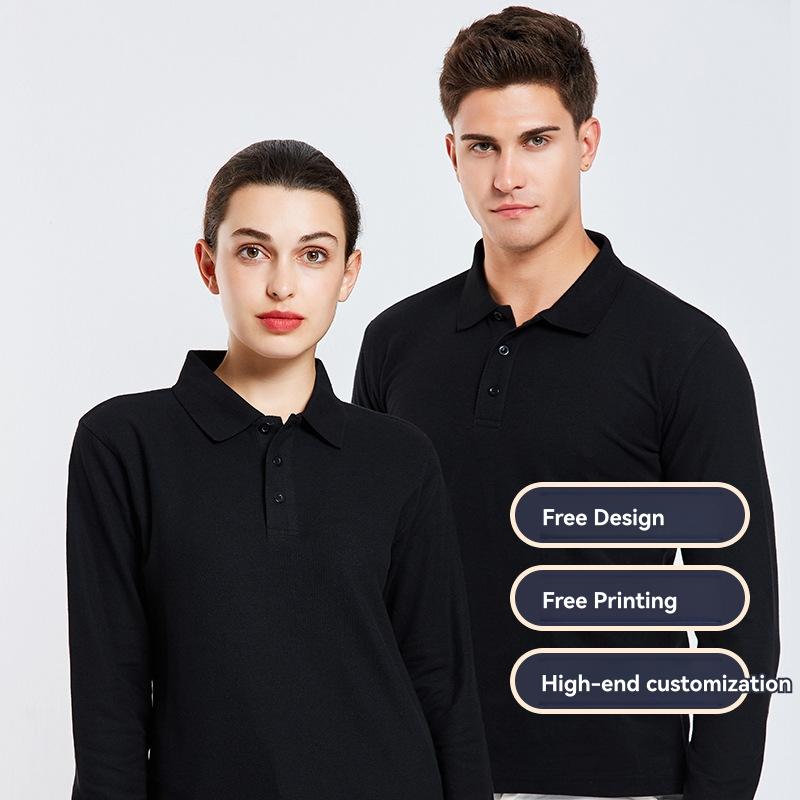 Mens T-Shirts + Polos | Long-Sleeve Polo Shirt In Cotton Jersey Clothing black