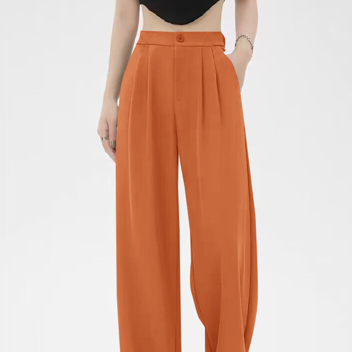 Womens Pants | Double Pleat Pant In Galena Linen Clothing bright coral