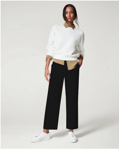 Womens Pants | High-Waist Straight-Leg Pant In Good Wool Clothing black