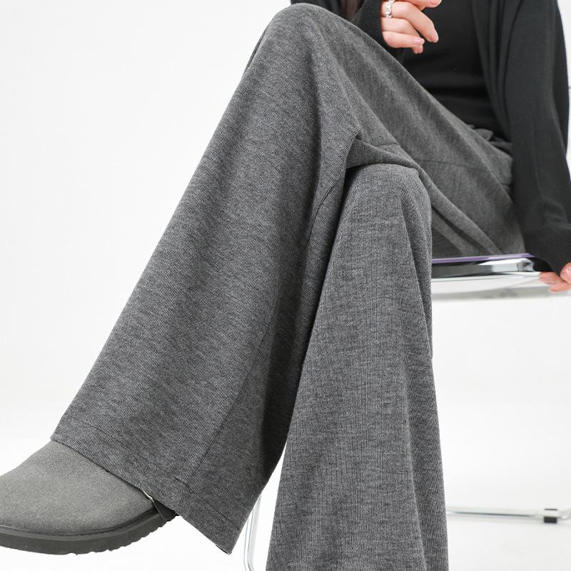 Womens Pants | Ultra Wide-Leg Pant In Stretch Flannel Clothing charcoal melange