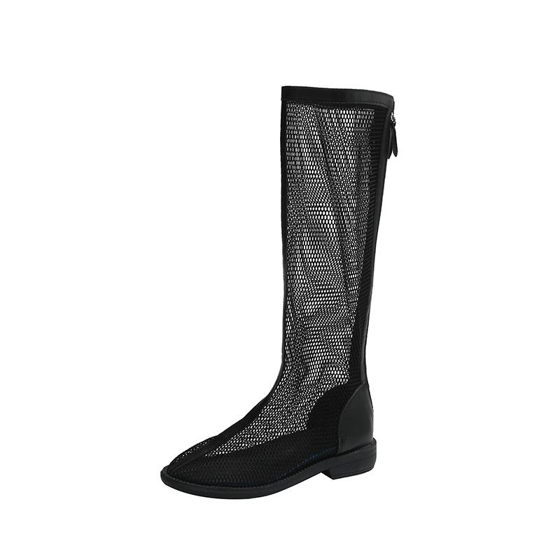 Womens Shoes | Knee-High Pull-On Boot In Leather Accessories black