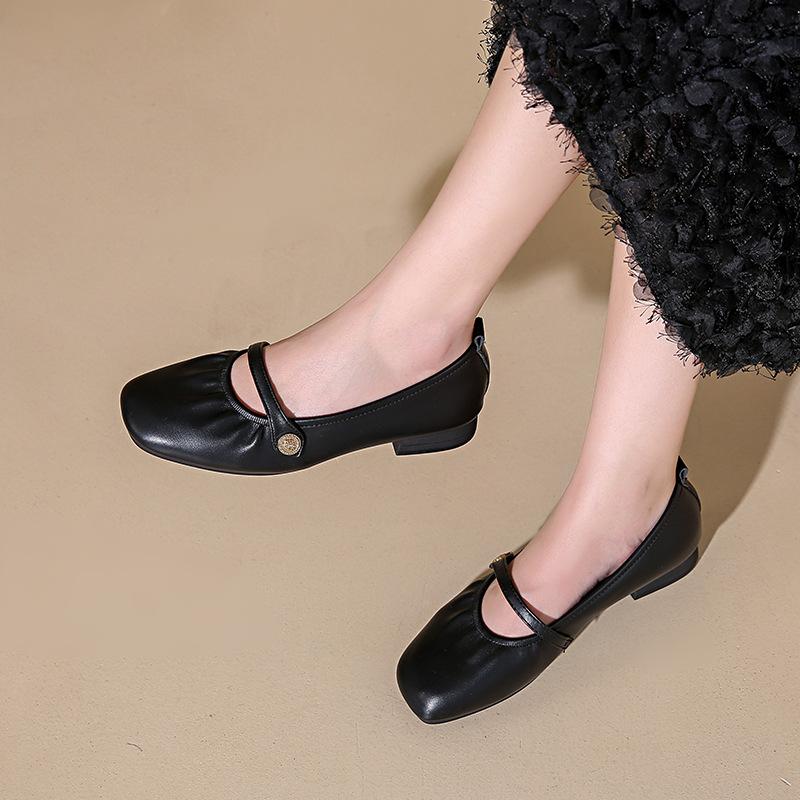 Womens Shoes | Leather Ballerina Flat Accessories black