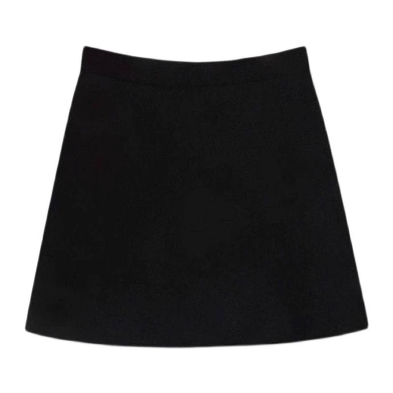 Womens Skirts | High-Waist Mini Skirt In Double-Face Wool-Cashmere Clothing cinder melange