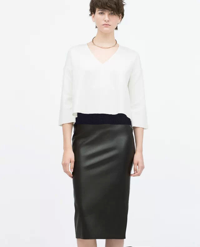 Womens Skirts | Trouser Skirt In Leather Clothing black