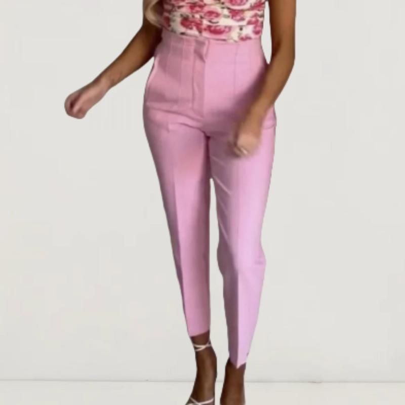 Womens Suits | High-Waist Slim Crop Pant In Admiral Crepe Clothing bright peony