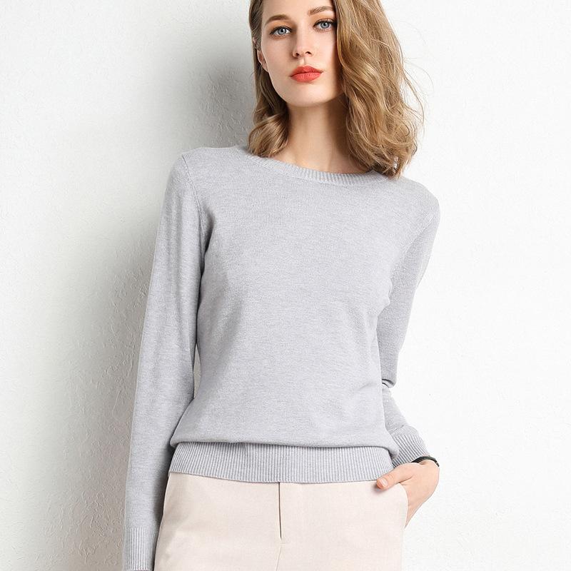 Womens Sweaters + Cardigans | Crewneck Sweater In Feather Cashmere Clothing husky