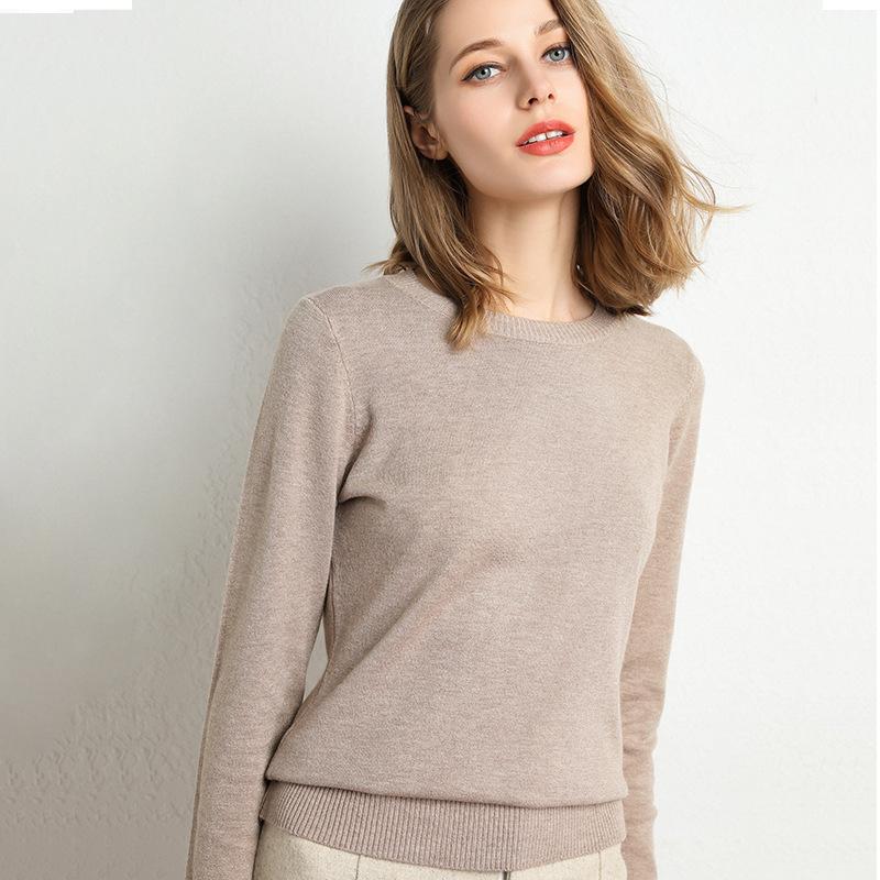 Womens Sweaters + Cardigans | Crewneck Sweater In Feather Cashmere Clothing cordovan