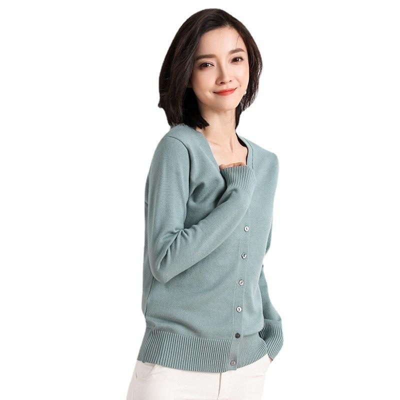 Womens Sweaters + Cardigans | V-Neck Cardigan In Regal Wool Clothing ash blue