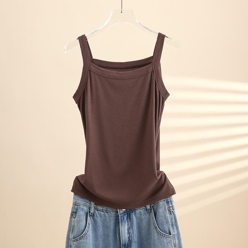 Womens T-Shirts + Tank Tops | Square Neck Tank In Interlock Knit Clothing T-Shirts + Tank Tops