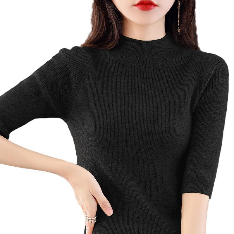 Womens Tops | Leenda Short-Sleeve Turtleneck In Regal Wool Clothing new ivory